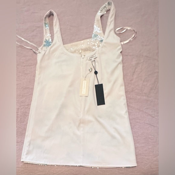 NWT Gianni Bini x DANNIJO Twiggy Size 4 Sequin Palm Tree Mini Tank Shift Dress - Picture 4 of 6